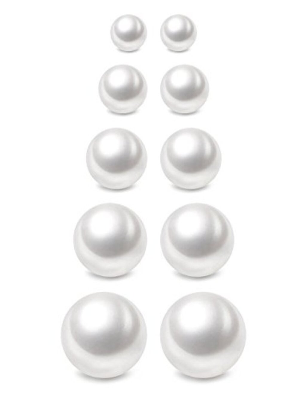 3-7mm Composite Pearl Earrings Round Ball Pearls Stud Earrings Hypoallergenic